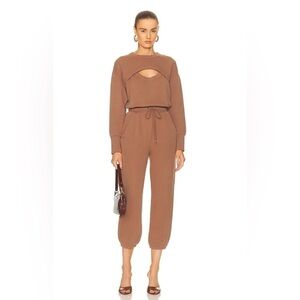 Citizens of Humanity Franki Fleece Cropped Jumpsuit in Butterscotch size Small